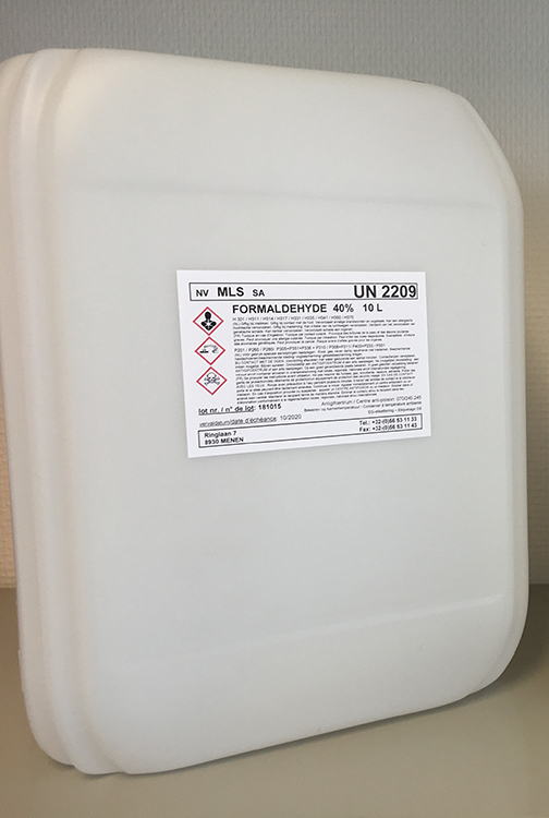 Formaldehyde 10L 40% pure, plastic recipient