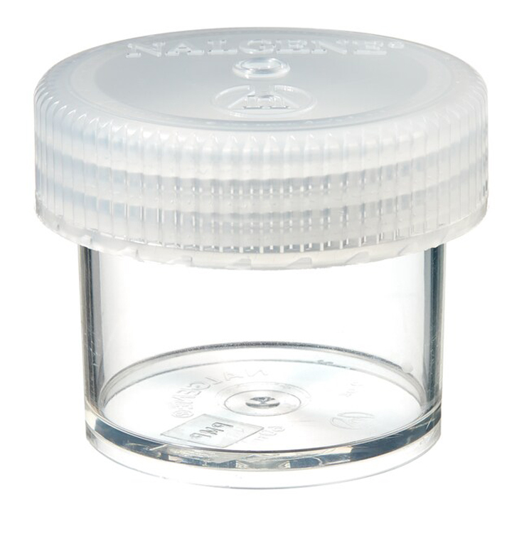 Pot 60ml transparant TPX + stop wit plp Nalgene