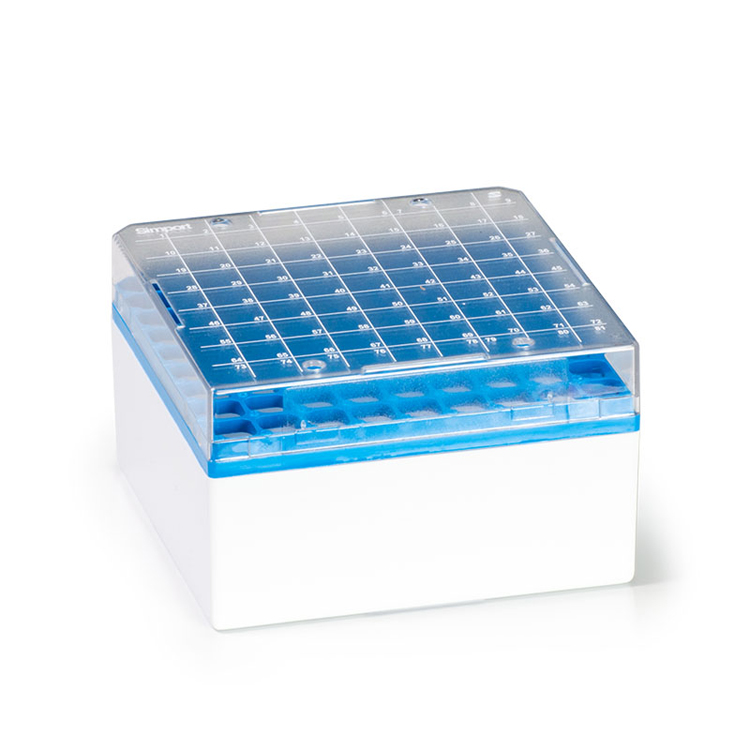 Cryo box 81 plaatsen, 133x133x81mm blauw, Simport