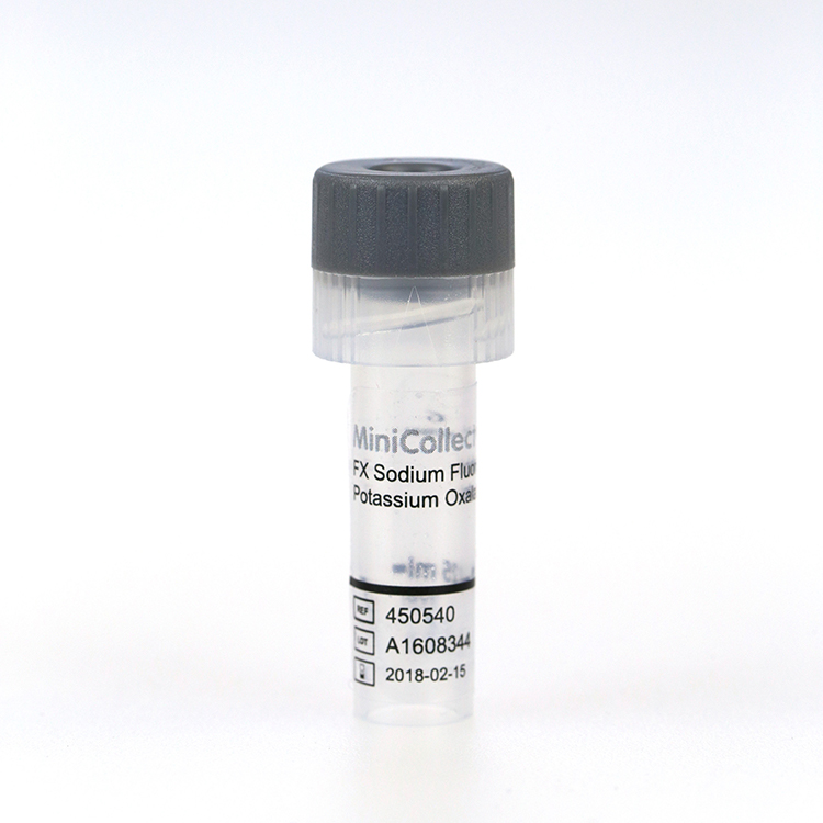 Vacuette MiniCollect tube 0,25ml,FX sodium fluo/potassium oxalate, cap gris, Greiner