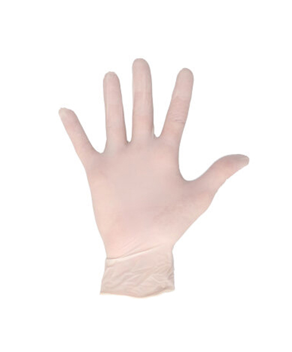 CMT latex glove, white, powdered, small (6-7)