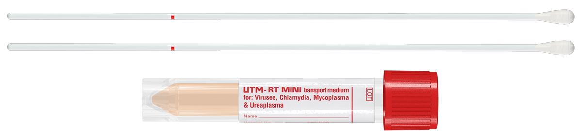 UTM 3ml + 2 écouvillons tige en plastique + pointe polyestre, stérile individuel, Copan