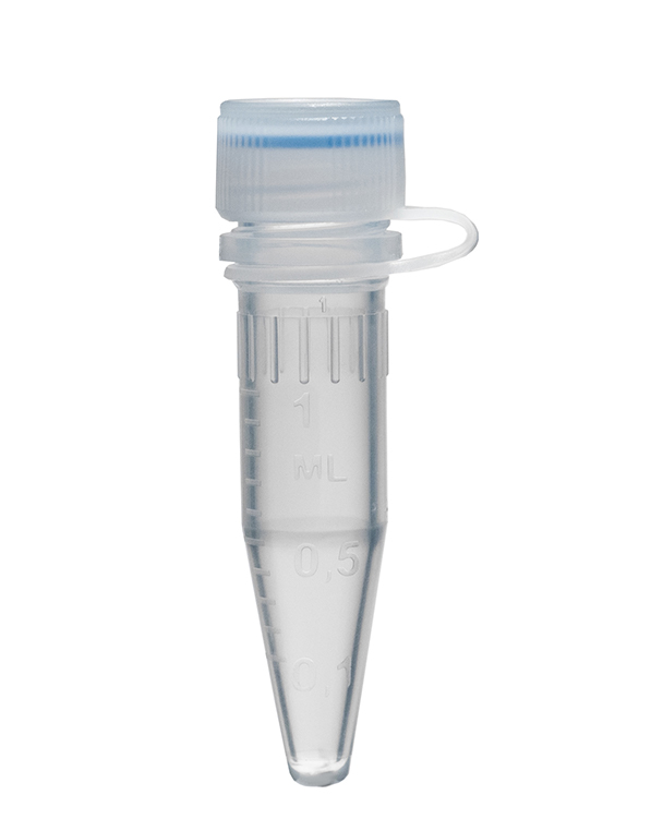 Microtube 1,5ml + aanhangende schroefdop, cap insert steriel BIOSIGMA