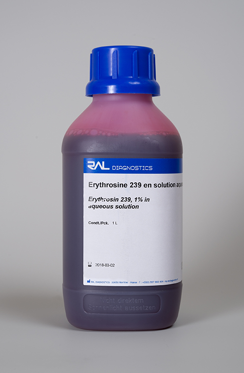 Erythrosine 239 1% in aqueous solution 1L, Ral diagnostics