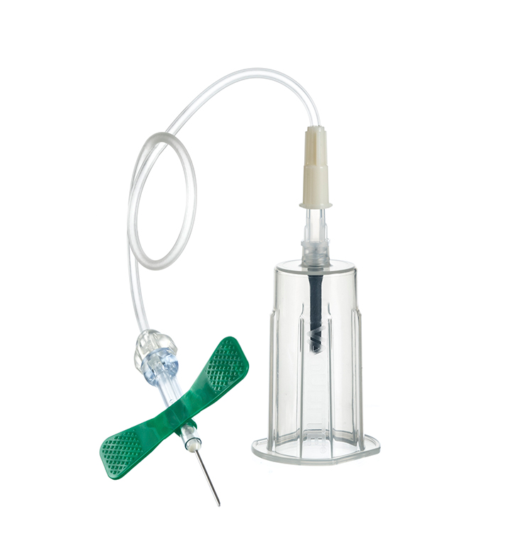 Vacuette safety vleugelnaald 21G x 19cm + luer adapter + holder, steriel, Greiner