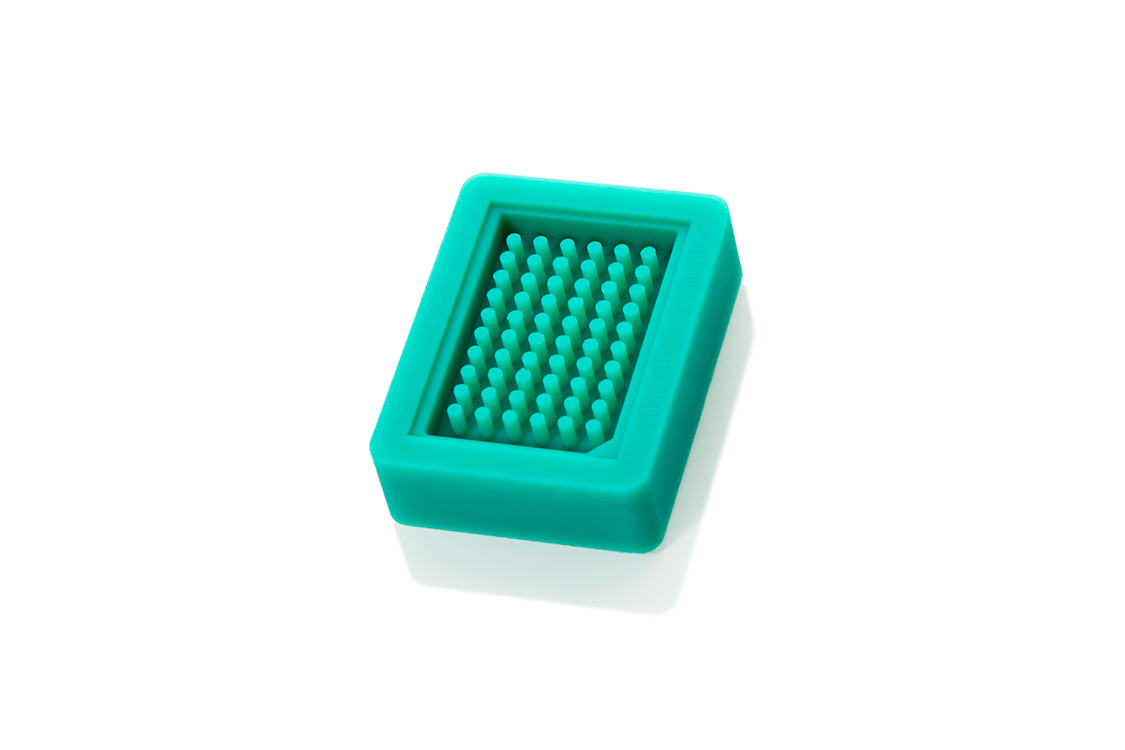 T-Sue microarray mold, 60 cores, 2mm, silicone, red, inclusive 4 punch needles, Simport