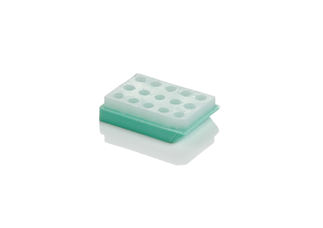 T-Sue paraffin blocs, 15 noyaux, 4mm, silicone, bleu-vert, Simport