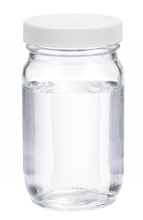 Pot à large ouverture, 250ml, 63x110mm, verre soda lime, pas de vis 58-400, cap blanc en PTFE, Wheaton