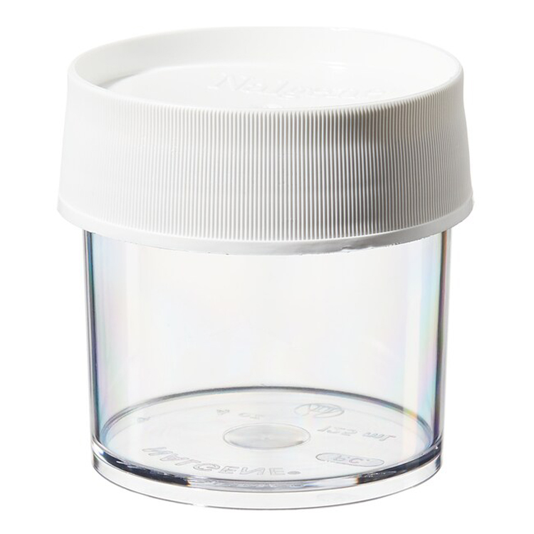 Jar 125ml transparant pc + white cap plp Nalgene