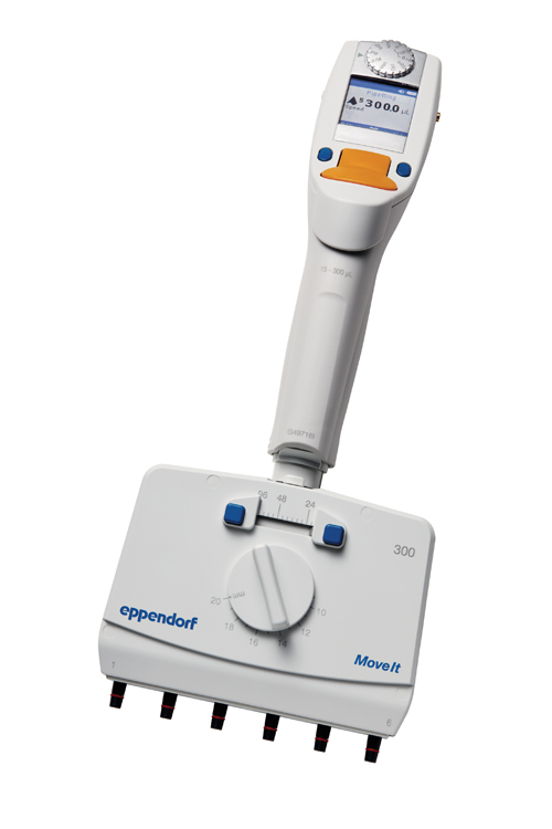 Xplorer plus Move it, 6-channel, variable, 15-300µl, oranje, Eppendorf