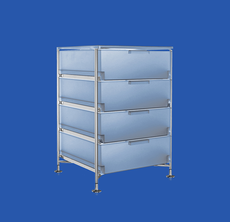 Slide storing system with support feet,  for 13 holders X921, 490x475x700mm, Kartell