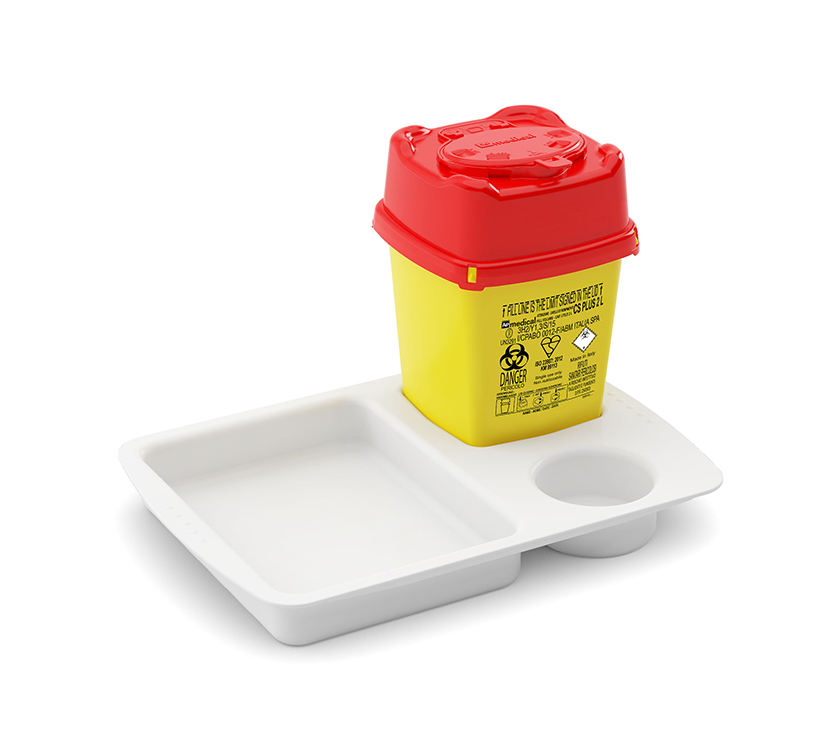 Plastic tray voor naaldontainer CS Line 2B - PBS 0,8L - Dispo Line 0,7/1L - CS Plus 2L, AP Medical