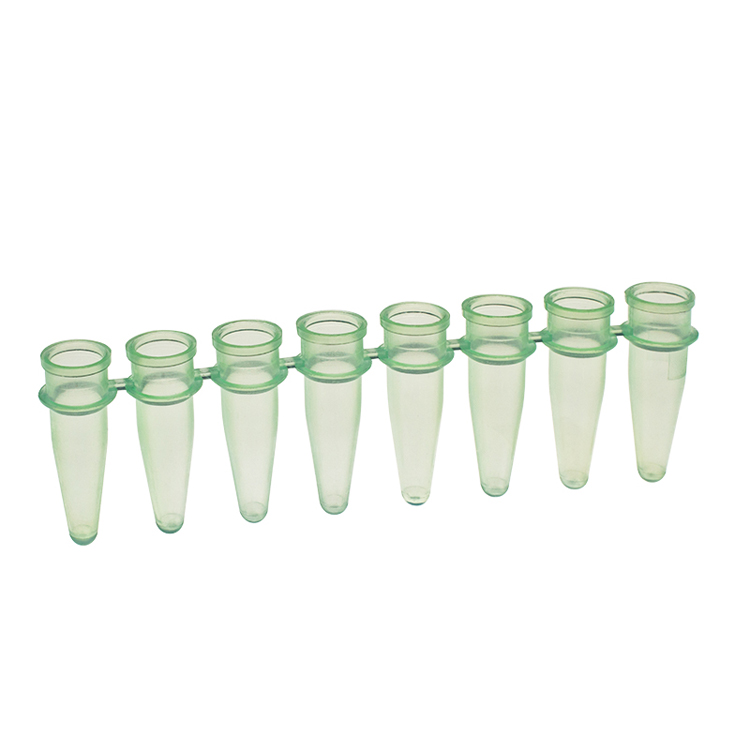 Strip van 8 microbuisjes 0.2ml groen PCR, simport