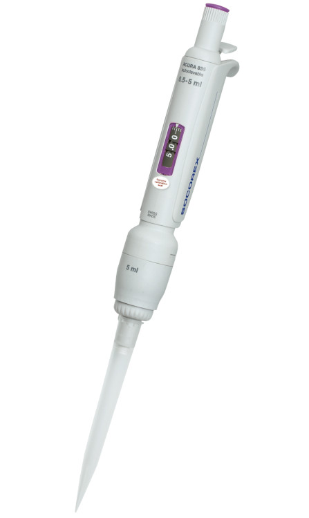 Socorex macropipet Acura 835 digital 0.5-5ml, met adapter