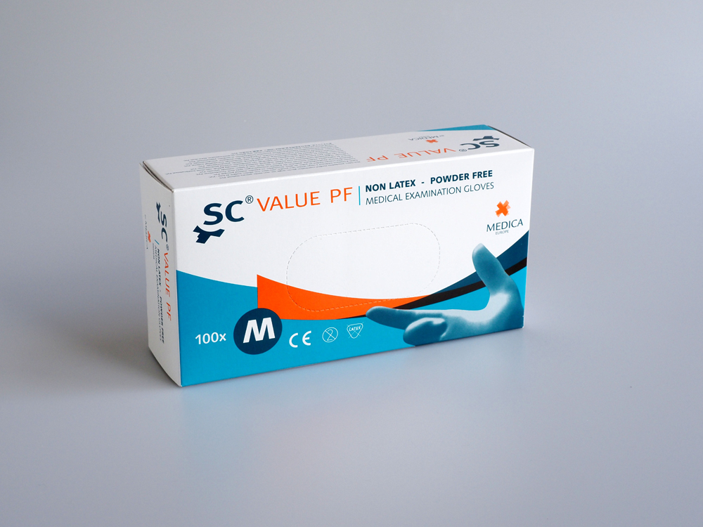 Glove SC Value PF, powder free, MEDIUM, Medica