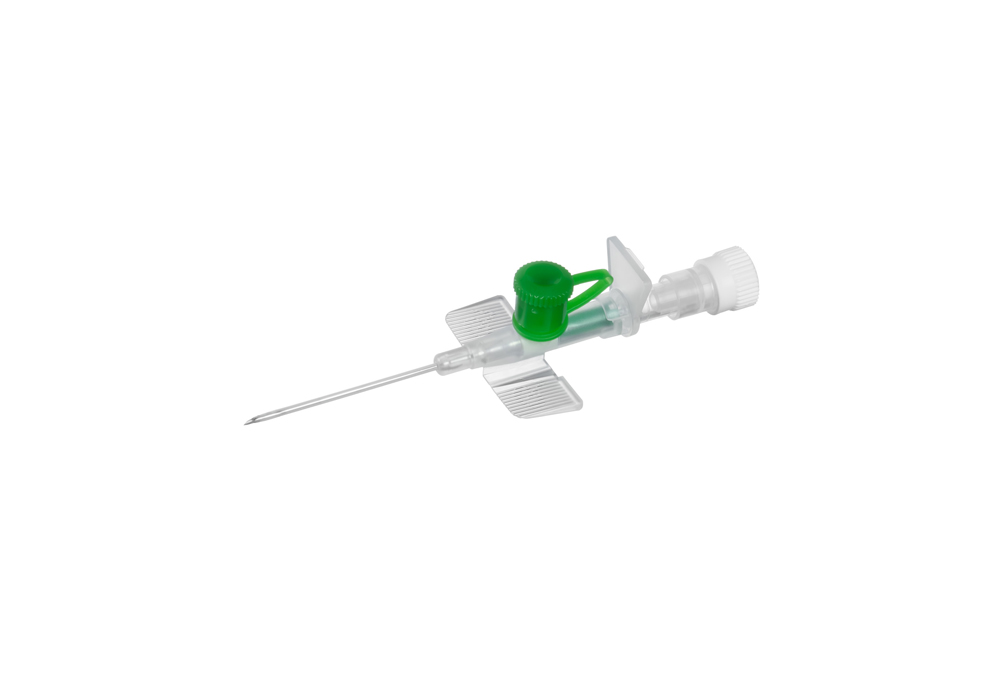 Clip ported safety IV catheter, 18G,  1,2x32mm, green, Vigmed