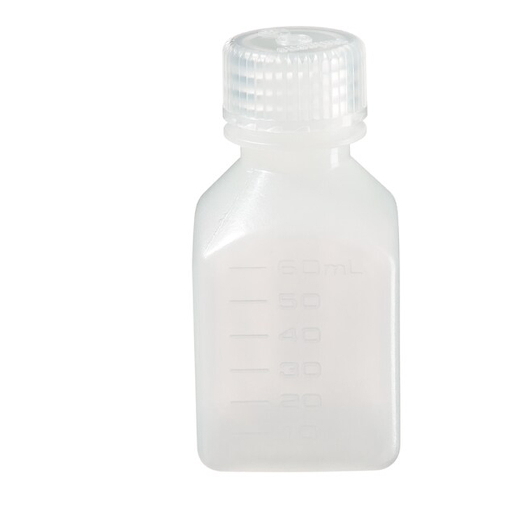 Square bottle narrow neck hdpe 60ml cap plp Nalgene