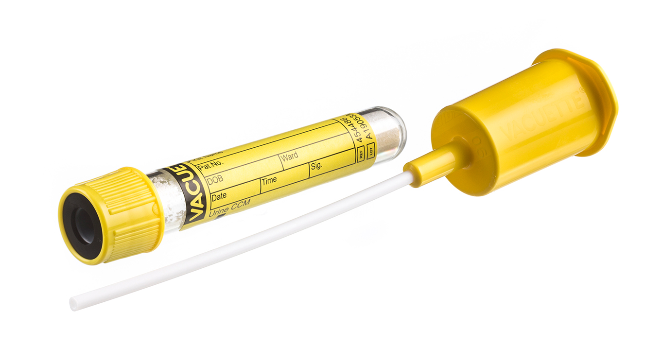 Vacuette urine set 4ml, 75x13mm avec transfer device, fond rond, emballé individuelle, Greiner