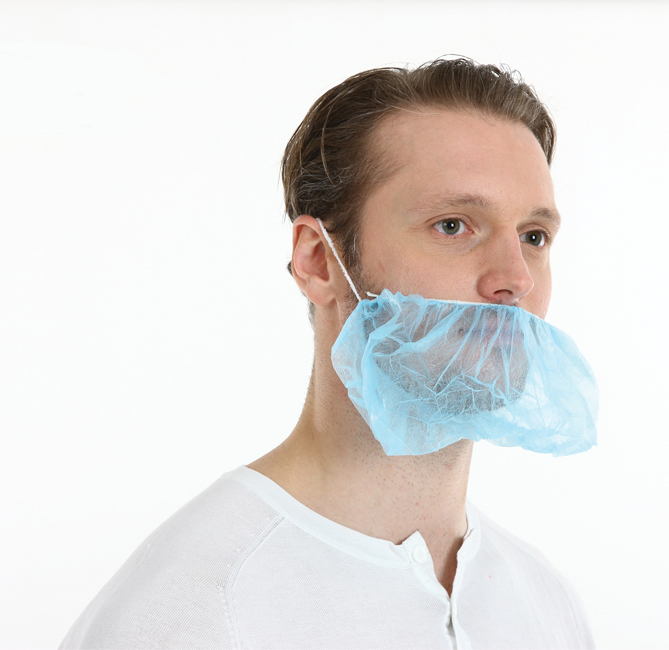 CMT beard mask, pp non woven, blue, 1 elastic