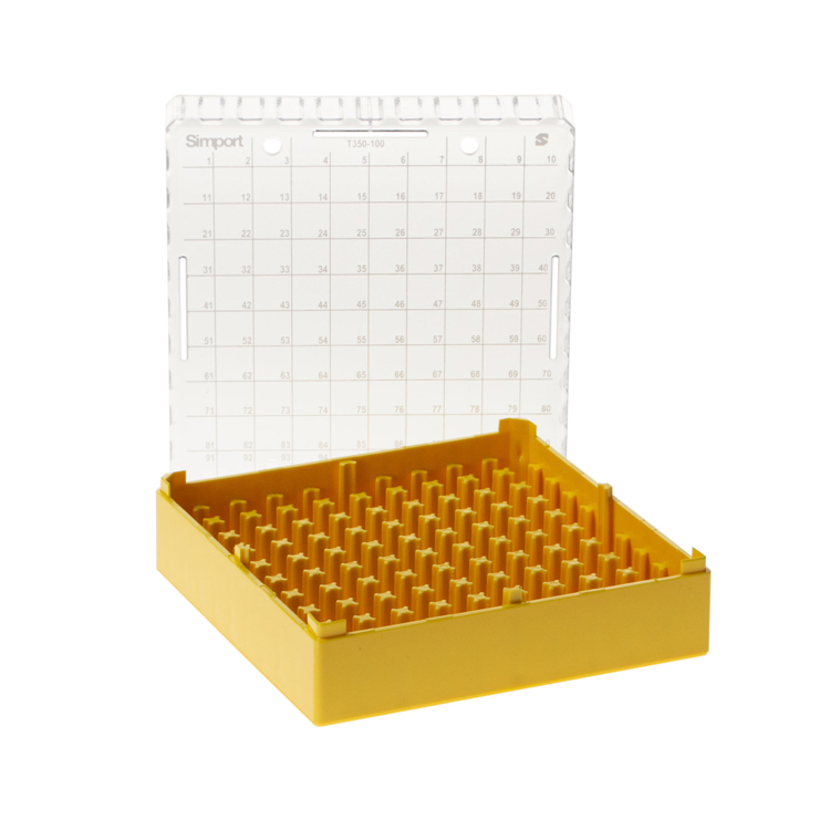 Boîte pour microtubes 0.5-2ml jaune, Simport