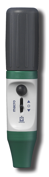 Macro pipette controller 0,1-200ml, green, with 3µm membrane filter, Brand