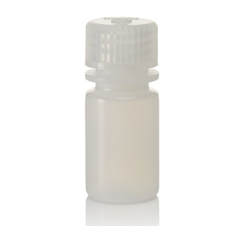 Fles rond smalle hals HDPE 15ml + schroefstop PP Nalgene