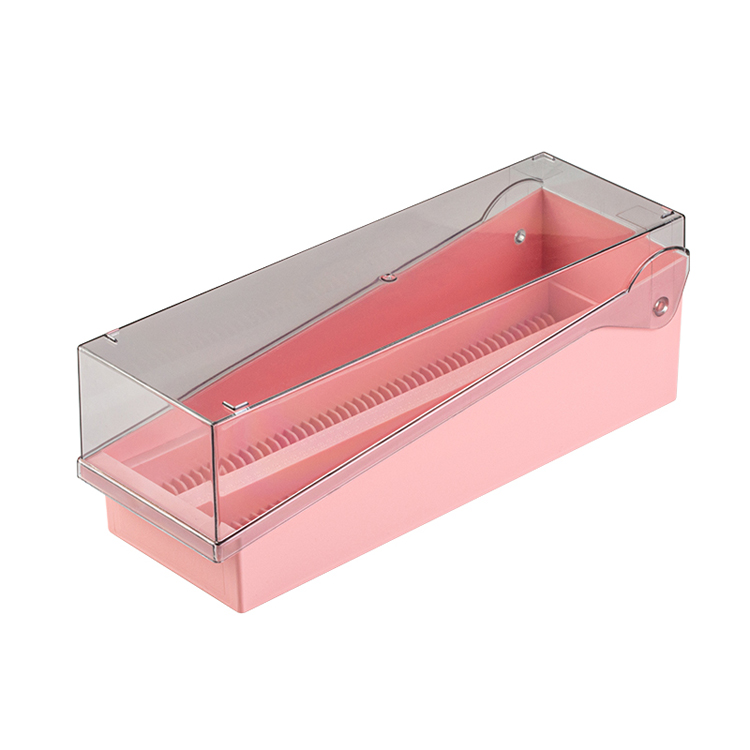 Microscope slide box pink, Simport