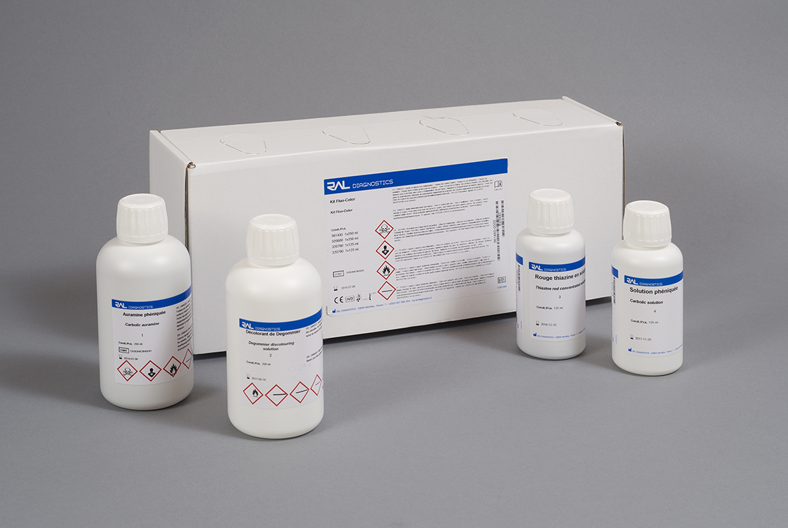 Kit Fluo-color (2x250ml + 2x125ml), Ral diagnostics