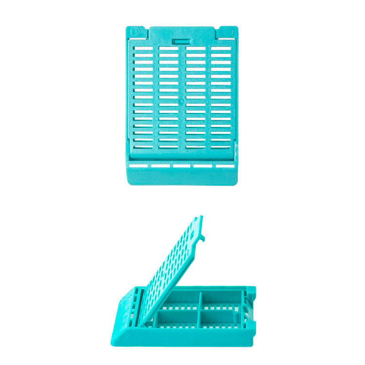 Slimsette embedding cassette 4 compartiment+ cap aqua, Simport