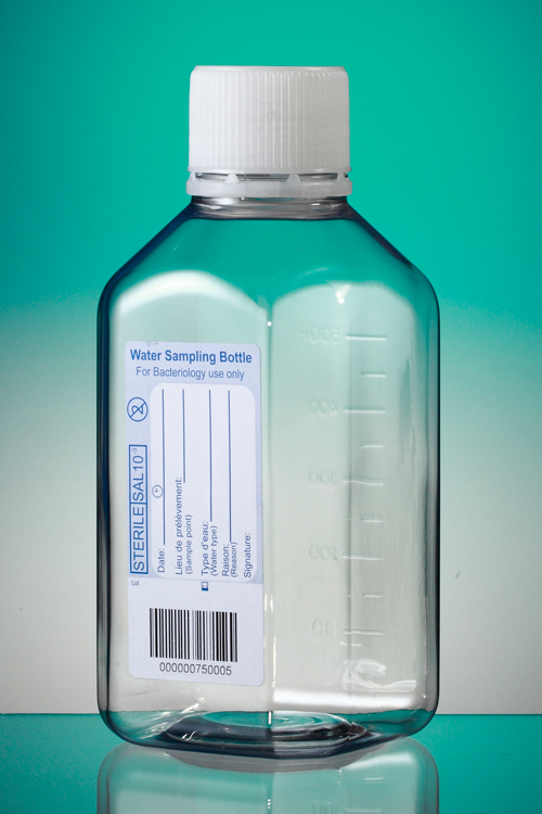 Petbottle 500ml +tamper evident white, sterile, Gosselin