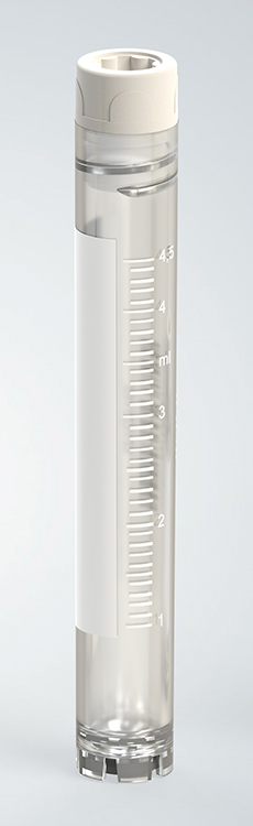 2D CryoGen tube 5ml, self-standing, internal screw cap and barcode, sterile Biosigma