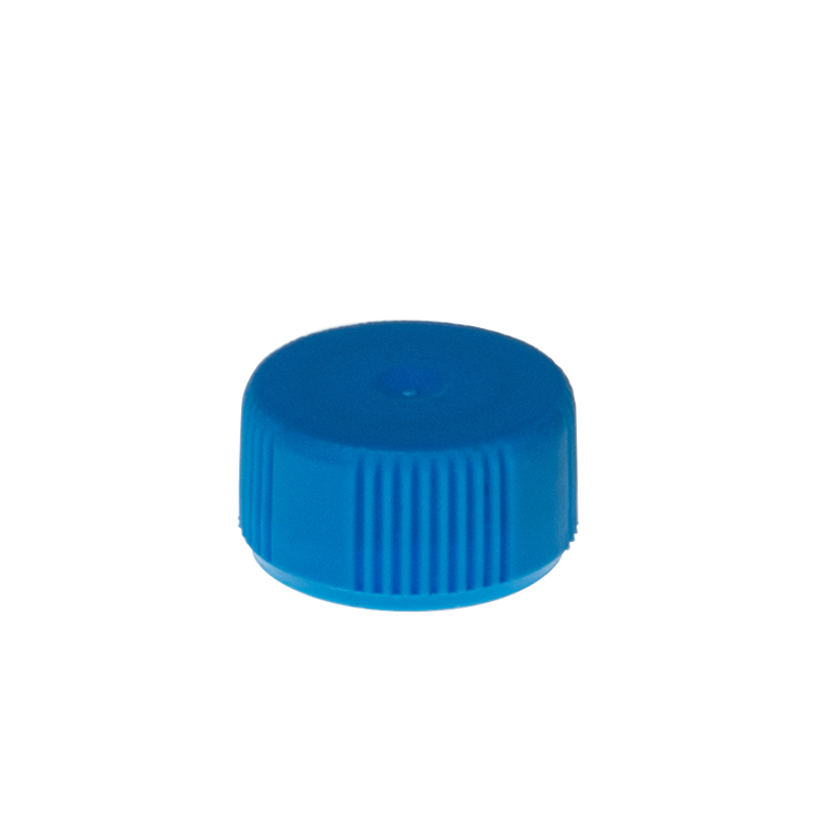 Caps plat ss O-ring bleu HDPE Simport