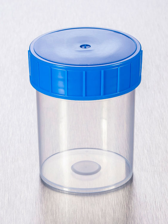 125ml beaker clear plp +blue screwcap, Gosselin