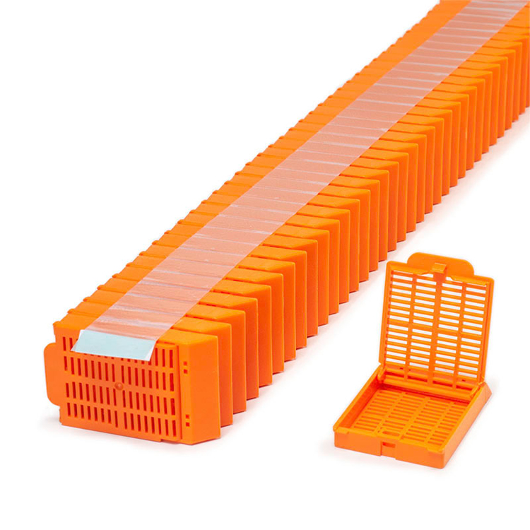 Histosette ll quickload stackable embedding cassette +deksel oranje, Simport