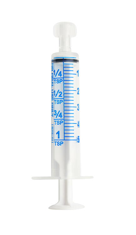 Sol-M orale syringe 5ml, with clear plunger and tip cap, Sol Millennium