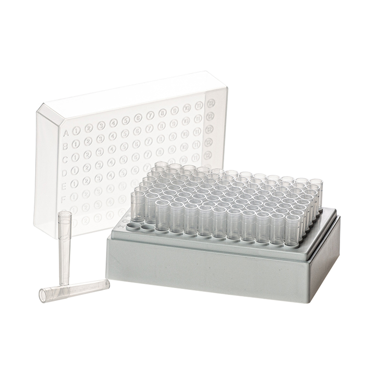 Biotube Rack with 96 individual tubes, non sterile , Simport