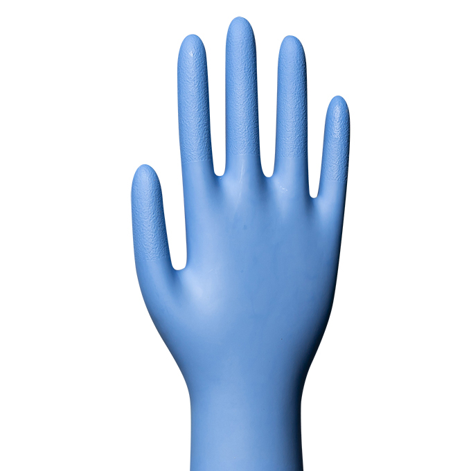 Glove Dermagrip Nitrile PF, powder free, long cuff, blue, SMALL, Medica