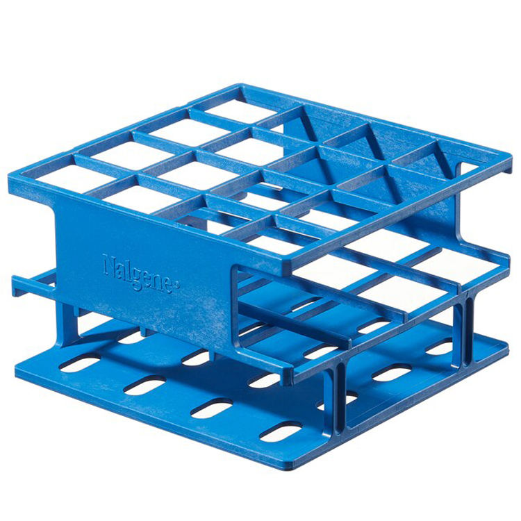 Demi-rack unwire for 16 tubes diam.25mm blue, Nalgene