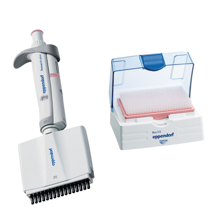 Research plus G, 16-channel, variable, 1-20µL, rose clair, incl. epT.I.P.S. Box, Eppendorf