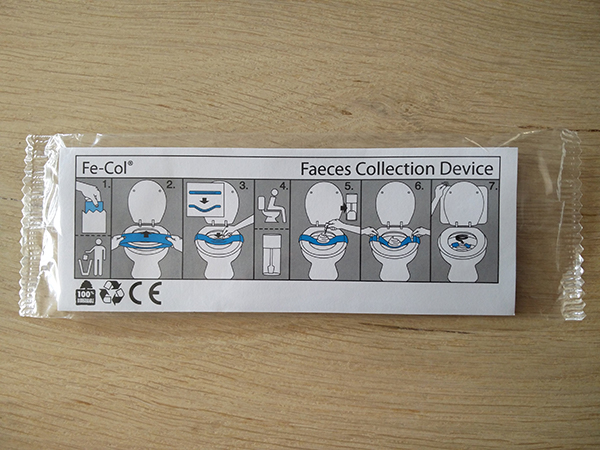 Faeces collection device Fe-Col, biodegradeerbaar, CE gemarkeerd