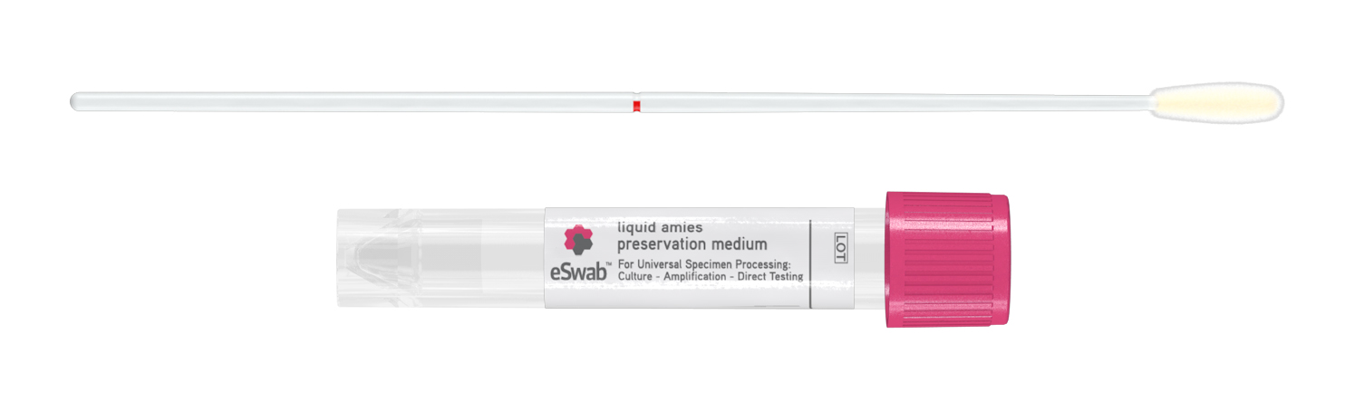 Eswab plp 1ml liquid Amies medium regular swab roze AUTOMATION, Copan