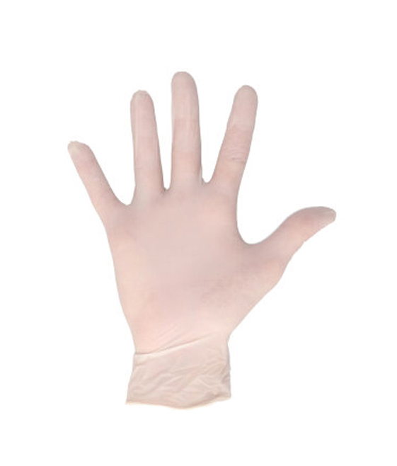 CMT latex glove, white, powdered, small (6-7)