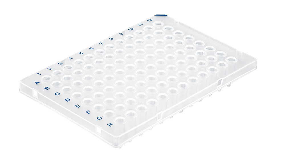 PCR plate, 96-well, semi-skirted, clear, DNase-/RNase-free, Brand