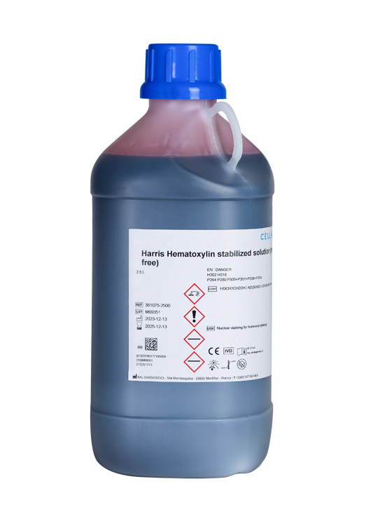 Harris haematoxylin 2,5L stabilized sol mercury free, Ral diagnostics