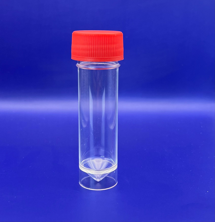 Tubes 90 x 25mm, 30ml, polystyrene, sterile, red cap, ISS