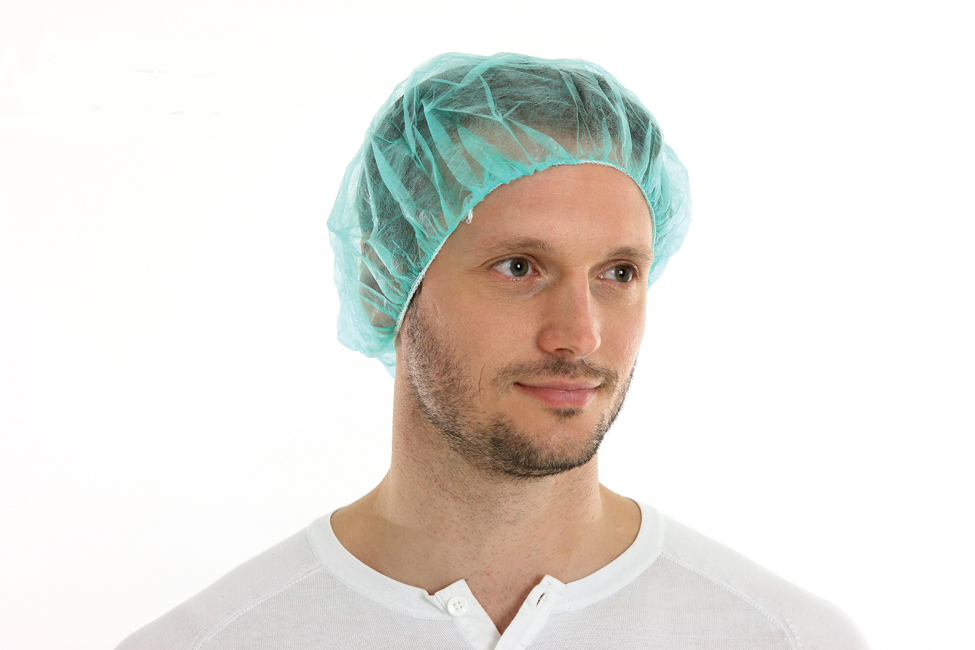 CMT hair net (bouffant cap- charlotte cap), pp non woven, green, medium (ca 50cm)