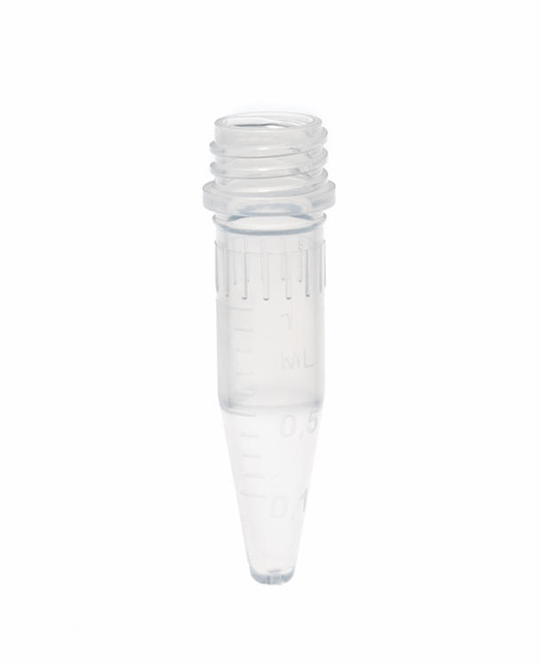 Microtube 1,5ml conical, height  4,77cm + screw thread without cap, graduated BIOSIGMA