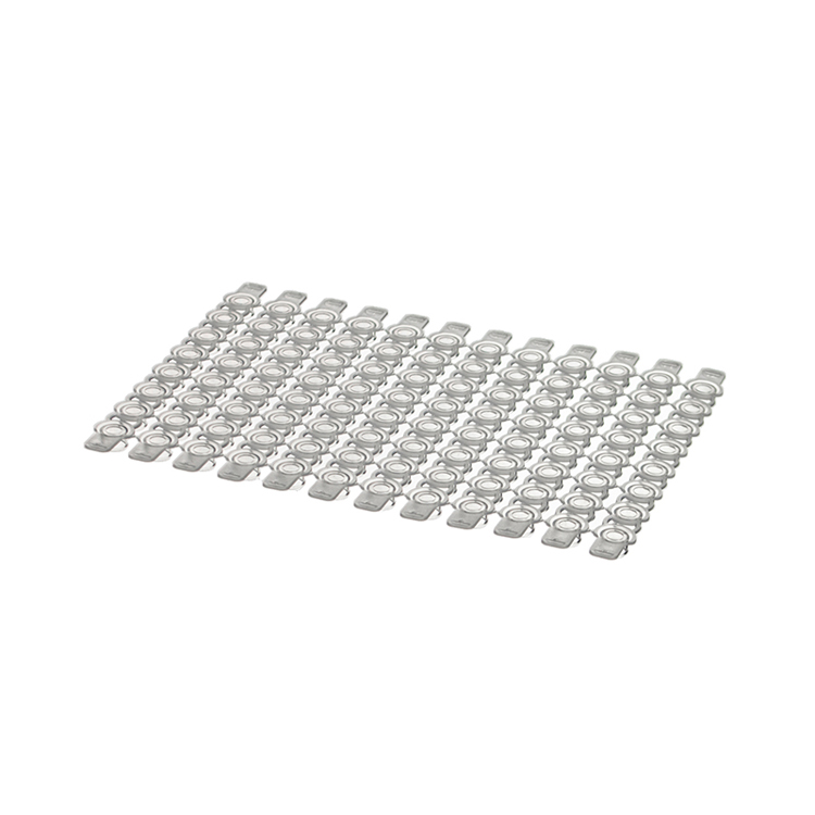 Superflex break-away caps plats pour plaque PCR, 12x8 strips naturel, Simport