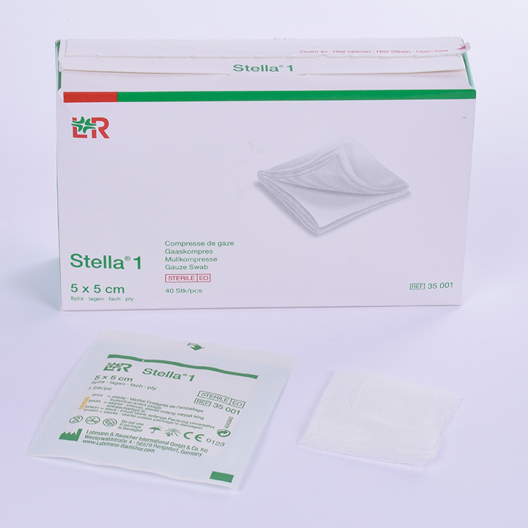 Compresse Stella 5 x 5 cm single packed sterile, Lohmann Rauscher