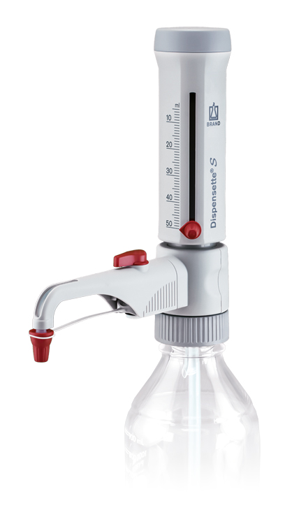 Dispensette S, analog-adjustable, 5-50ml, with recirculation valve Brand